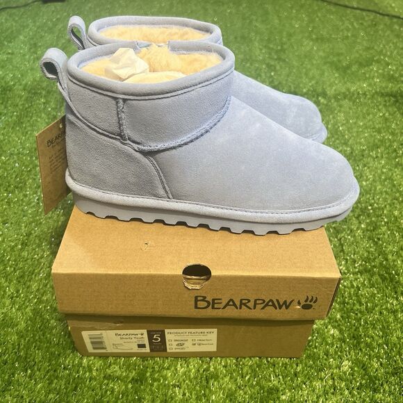 Bearpaw Shorty Youth Youth's Ankle Boot Boots Blissful Blue Youth Size 5 NEW - Picture 1 of 6